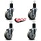 Service Caster 4'' Gray Poly Wheel Swivel 1-3/4'' Expanding Stem Caster Set, 4PK SCC-EX20S414-PPUB-134-4 - alternate 2